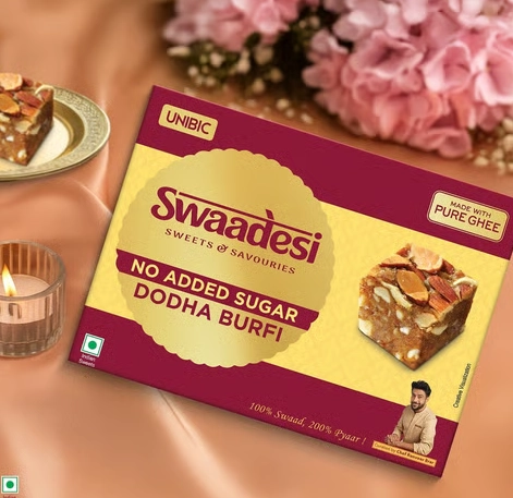 Swaadesi No Added Sugar Dodha Burfi by Unibic ( 180gm )