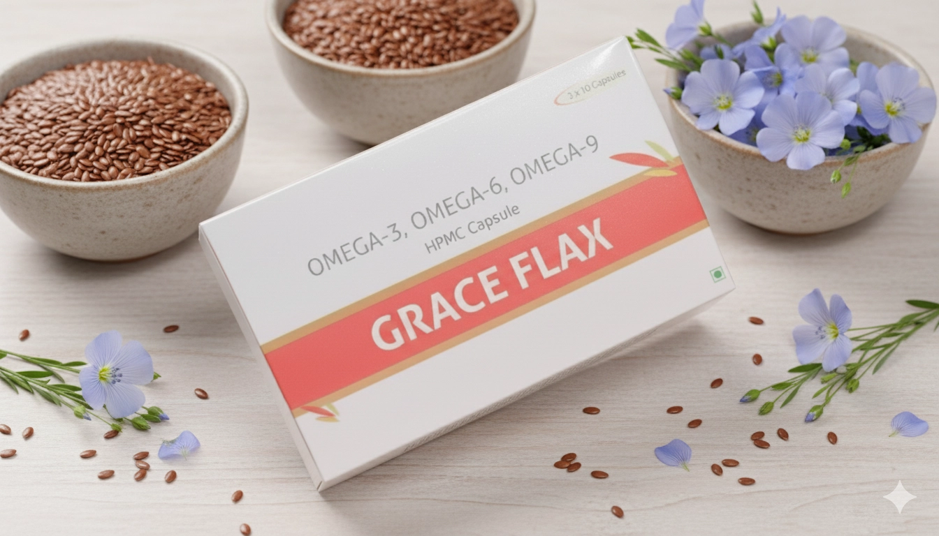 Grace Flax (Flaxseed oil 500mg Capsules) 3strips 30 Tablets