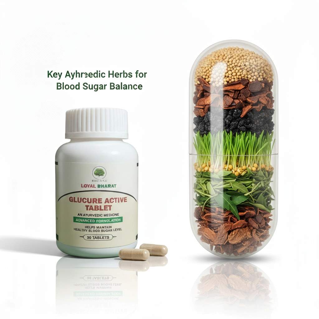 Loyal Bharat Glucure Active Tablet - Maintain Healthy Blood Sugar Level (30 Tablets) (Pack of 1)