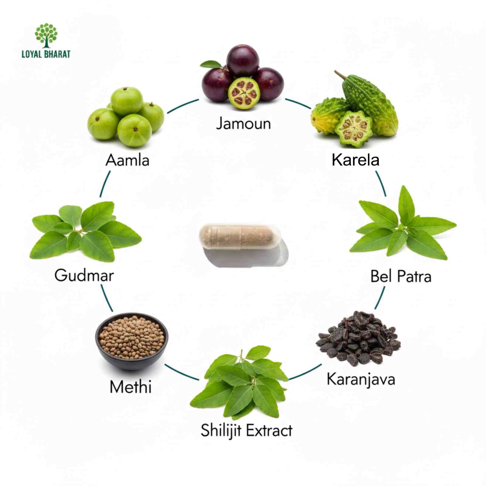 Loyal Bharat Glucure Active Tablet - Maintain Healthy Blood Sugar Level (30 Tablets) (Pack of 1)